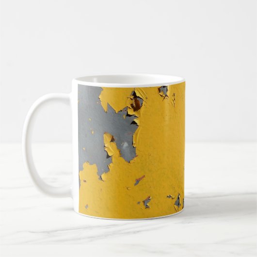 Mug Métal jaune fissuré : texture sale. (Gauche)