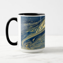 Mug métallisé bleu et or