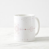 Mug Métatron lune et étoiles rose de géométrie sacrée (Devant droit)