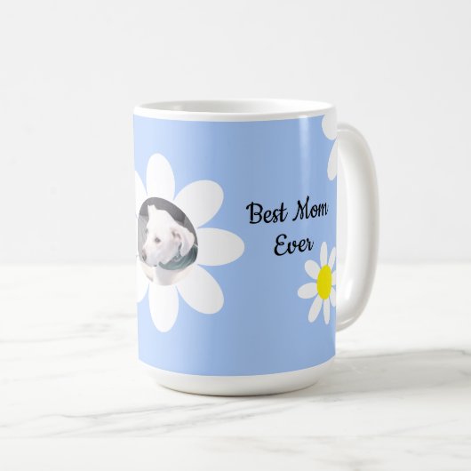 Mug Mete White Daisies Meilleure Maman Round Photo de  (Devant droit)