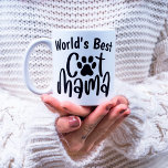 Mug Mete World's Best Cat Mama 1 Empreinte de patte ph<br><div class="desc">Joli design "cat mama" avec un empreinte de patte de chat et 1 photo pour un cadeau pour les amoureux de les chats.</div>