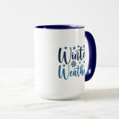 Mug Météo d'hiver - Typographie des Fêtes Neiges (Devant droit)