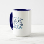 Mug Météo d'hiver - Typographie des Fêtes Neiges (Devant gauche)