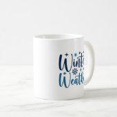 Mug Météo d'hiver - Typographie des Fêtes Neiges (Devant droit)