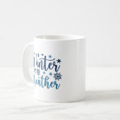 Mug Météo d'hiver - Typographie des Fêtes Neiges (Devant gauche)