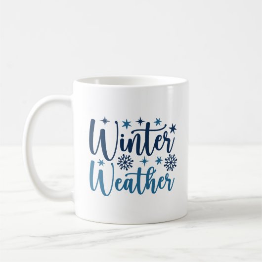 Mug Météo d'hiver - Typographie des Fêtes Neiges (Gauche)
