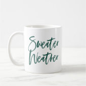 Mug Météo Pullover Vert Écriture Holiday (Gauche)
