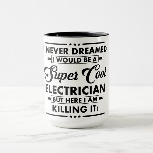 Mug Métier/Profession drôle Super Électricien Cool (Centre)