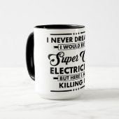 Mug Métier/Profession drôle Super Électricien Cool (Devant gauche)