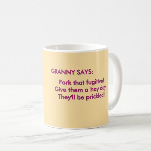 Mug Mets Une Fourche dedans ! Fuchsia (Devant droit)