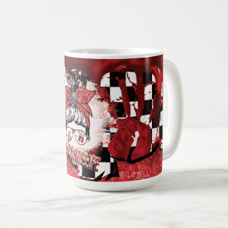 Mug Meurtre Montre Café Mains Sanglantes Véritable Cri