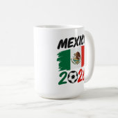 Mug Mexico 2026 Soccer Fan Design with Football (Devant droit)