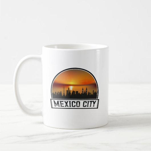 Mug Mexico CDMX Vintage Sunset Skyline (Gauche)