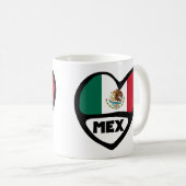 Mug Mexique Code Pays Coeur Drapeau, MEX (Devant droit)