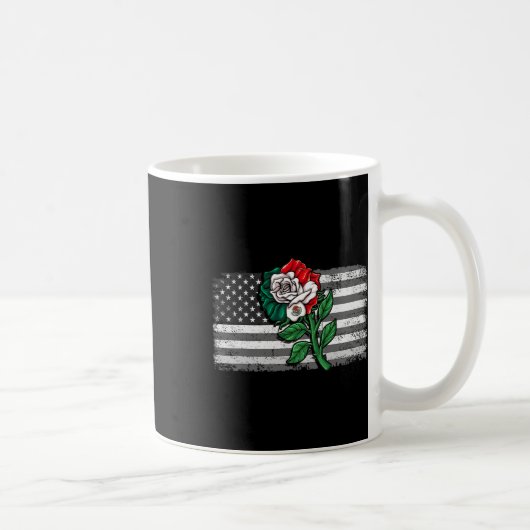Mug Mexique Drapeau mexicain Drapeau américain Rose 4 (Droite)