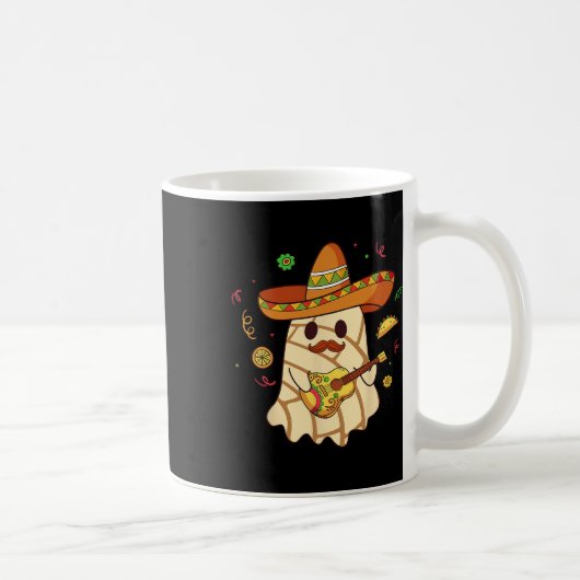 Mug Mexique Éffrayant Ghost Jouer Guitare Conchas Pan (Droite)