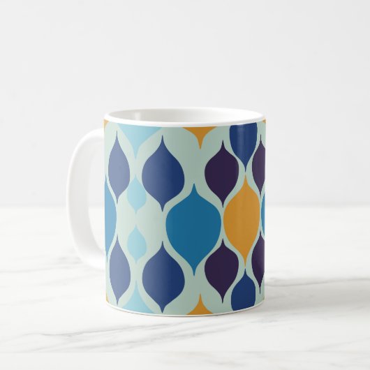 Mug Mi-siècle 1960 Géométrique Bleu (Devant gauche)
