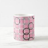 Mug Mi-siècle Cercles modernes, corail rose et gris (Centre)