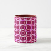 Mug Mi-siècle Cercles modernes, prune et orchidée rose (Centre)