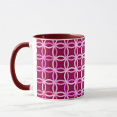 Mug Mi-siècle Cercles modernes, prune et orchidée rose (Gauche)