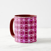 Mug Mi-siècle Cercles modernes, prune et orchidée rose (Devant gauche)