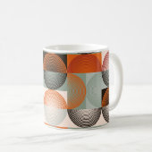 Mug Mi-siècle géométrique, abstrait motif coloré. (Devant droit)