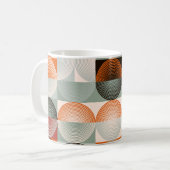 Mug Mi-siècle géométrique, abstrait motif coloré. (Devant gauche)
