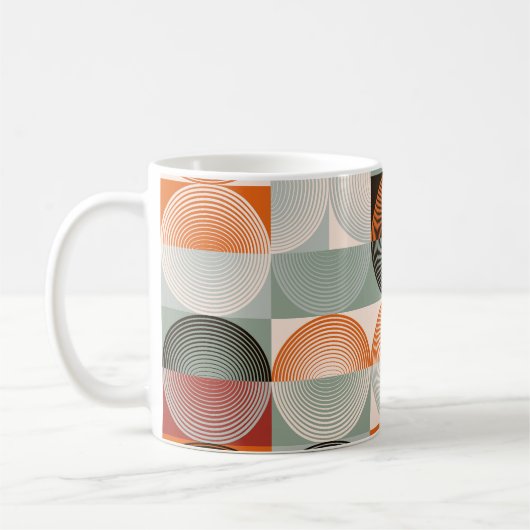 Mug Mi-siècle géométrique, abstrait motif coloré. (Gauche)