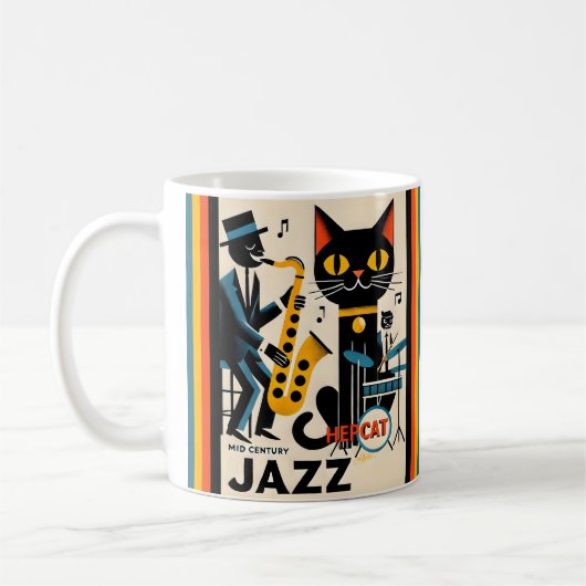Mug Mi siècle Jazz Age HepCat Chat Noir (Gauche)