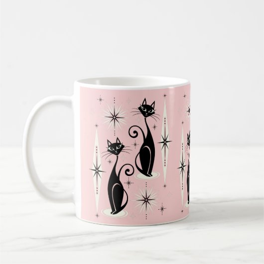 Mug Mi-siècle Meow Retro Chats atomiques ©studioxine (Gauche)