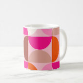 Mug Mi-siècle Moderne Abstrait Motif rose orange (Devant droit)