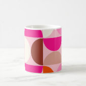 Mug Mi-siècle Moderne Abstrait Motif rose orange (Centre)