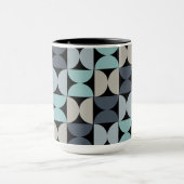 Mug Mi-siècle moderne bleu vert et gris (Centre)