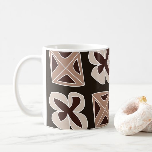 Mug Mi-siècle Moderne Floral Géométrique (Avec donut)