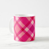 Mug Mi-siècle moderne Plaid, Fuchsia rose et vin (Devant gauche)