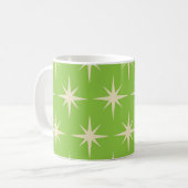 Mug Mi-Siècle Motif de Starburs Atomique Lime Green (Devant gauche)