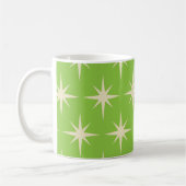 Mug Mi-Siècle Motif de Starburs Atomique Lime Green (Gauche)