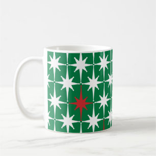 Mug Mi-siècle Retro Vintage Noël Étoiles Motif
