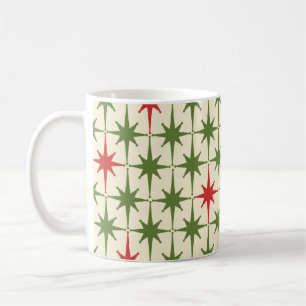 Mug Mi-siècle Retro Vintage Noël Étoiles Motif