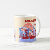 Mug Miami Beach, Miami Travel Art, Retro (Devant droit)