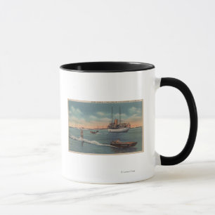 Mug Miami, FL - scène de ski d'eau, bateau en bois