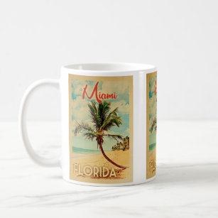 Mug Miami Florida Palm Tree Beach Vintage voyage