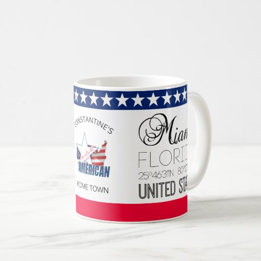 Mug Miami, Floride, États-Unis élégant (Devant droit)