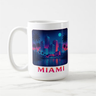 Mug Miami Moonrise - Graphique de T-Shirt à Ligne de N