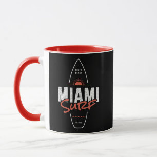Mug Miami Surf – Conception de planche de surf vintage