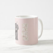 Mug Miau Chat Minou Noir Rose Mignon (Devant droit)