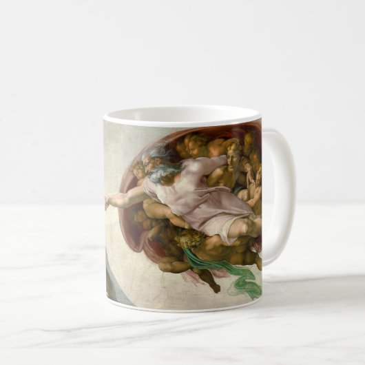 Mug Michelangelo Création d'Adam Art (Devant droit)