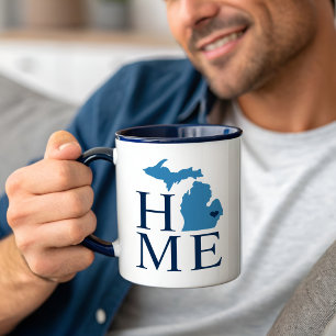 Mug Michigan Accueil Bleu et Marine Cœur de Ville Pers