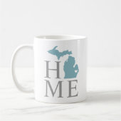 Mug Michigan Accueil Blue Grey Custom City Heart (Gauche)