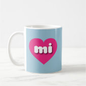 Mug Michigan coeur rose chaud - J'aime mi (Gauche)